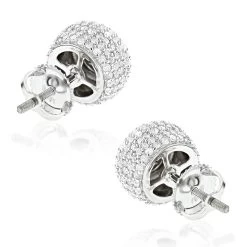 Pave Diamond Earrings 14K White Gold Studs 1.32ct -Fashion Accessories Shop pave diamond earrings 14k 132ct p 41203 backwh