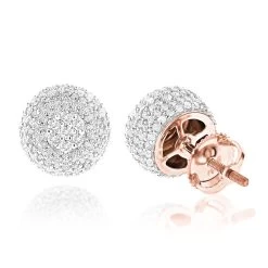 Pave Diamond Earrings 14K White Gold Studs 1.32ct -Fashion Accessories Shop pave diamond earrings 14k 132ct p 41203 ro