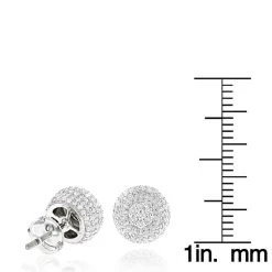 Pave Diamond Earrings 14K White Gold Studs 1.32ct -Fashion Accessories Shop pave diamond earrings 14k 132ct p 41203 rulerwh