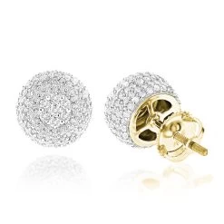 Pave Diamond Earrings 14K White Gold Studs 1.32ct -Fashion Accessories Shop pave diamond earrings 14k 132ct p 41203 ye