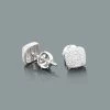 Pave Diamond Earrings In Sterling Silver 0.05ct