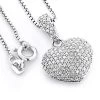 Pave Diamond Heart Pendant 0.48ct Sterling Silver -Fashion Accessories Shop pave diamond heart pendant 048ct sterling silver p 42672