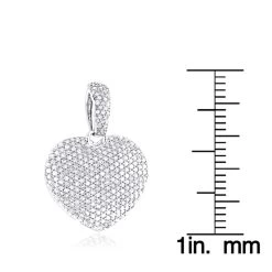1 Carat Pave Diamond Heart Pendant 14K White Gold -Fashion Accessories Shop pave diamond heart pendant 14k gold 113ct p 22303 rulerwh