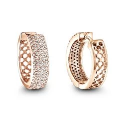 Pave Diamond Hoop Earrings 1.20ct 14K White Gold -Fashion Accessories Shop pave diamond hoop earrings 120ct 14k gold p 49172 ro