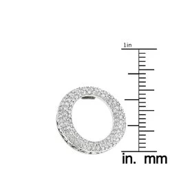 Pave 14K White Gold Diamond Circle Pendant 0.4ct -Fashion Accessories Shop pave diamond o pendant 045ct 14k gold circle jewelry rulerwh