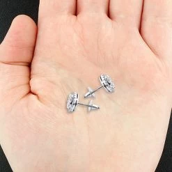 Pave Diamond Stud Cluster Earrings 1.46ct 14K White Gold 6 Pave Diamond Stud Cluster Earrings 1.46ct 14K White Gold -Fashion Accessories Shop pave diamond stud cluster earrings 146ct 14k gold 4 2