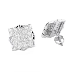 Pave Diamond Stud Earrings 1/2ct 14K Yellow Gold -Fashion Accessories Shop pave diamond stud earrings 12ct 14k yellow or white gold white