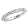 Thin Pave Diamond Wedding Band 0.86ct 14K White Gold