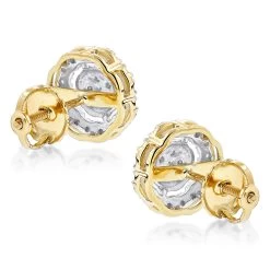 Pave Round Diamond Earrings 0.28ct 10K Yellow Gold -Fashion Accessories Shop pave round diamond earrings 028ct 10k gold backye