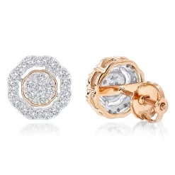 Pave Round Diamond Earrings 0.28ct 10K Yellow Gold -Fashion Accessories Shop pave round diamond earrings 028ct 10k gold ro