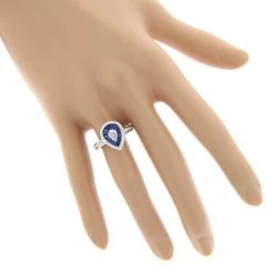 Pear Shape Design Sapphire And Diamond Engagement Ring For Women 1 Carat TW -Fashion Accessories Shop pear shape design sapphire and diamond engagement ring for women 1 carat tw bodwh