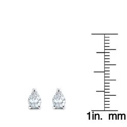 Pear Shape Diamond Stud Earrings 3/4 Carat 14K White Gold 3 Prong Setting -Fashion Accessories Shop pear shape diamond stud earrings 34 carat 14k gold 3 prong setting rulerwh