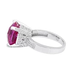 Pink Sapphire 0.55ct Diamond 14K White Gold Cocktail Ring For Women -Fashion Accessories Shop pink sapphire diamond rings 14k gold cocktail ring 046ct p 49141 backwh
