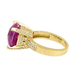Pink Sapphire 0.55ct Diamond 14K White Gold Cocktail Ring For Women -Fashion Accessories Shop pink sapphire diamond rings 14k gold cocktail ring 046ct p 49141 backye