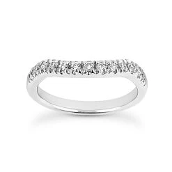 Thin Platinum Diamond Engagement Ring Band 0.33ct