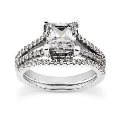 Platinum Diamond Engagement Ring Set 1.43ct
