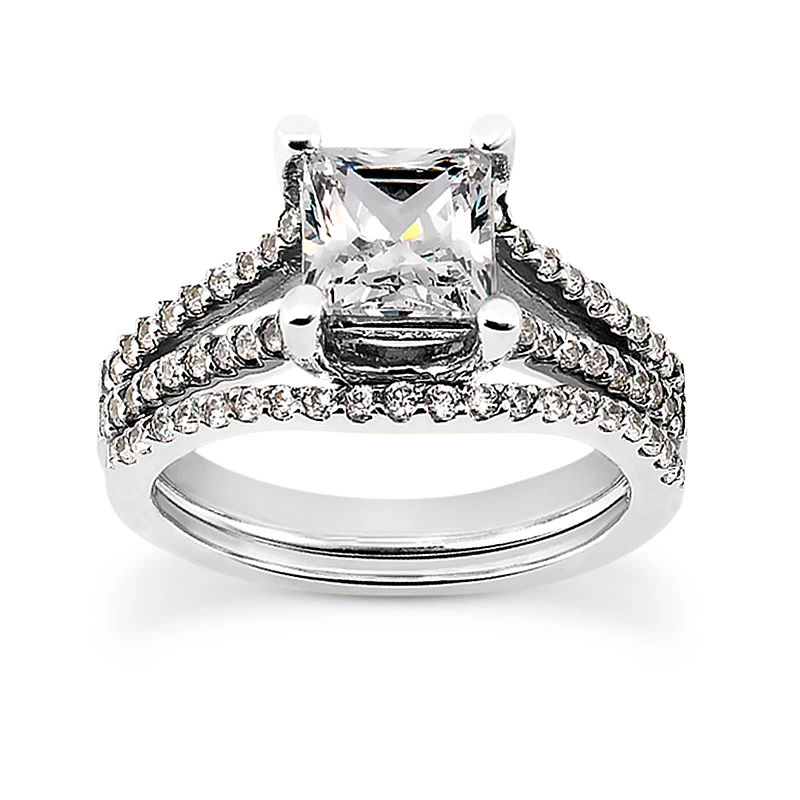 Platinum Diamond Engagement Ring Set 1.43ct 3 Platinum Diamond Engagement Ring Set 1.43ct