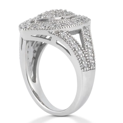 Platinum Diamond Right Hand Ring 1.08ct 4 Platinum Diamond Right Hand Ring 1.08ct - Image 2