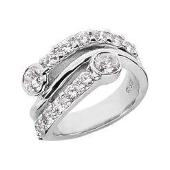 Platinum Diamond Right Hand Women's Ring 1.76ct