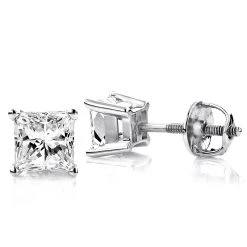18K White Gold Diamond Stud Earrings 0.50ct