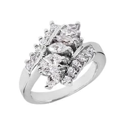 Platinum Ladies Diamond Ring 1.31ct 16.1mm