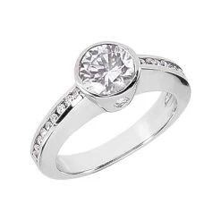Platinum Ladies Diamond Ring 1.35ct 4.6mm