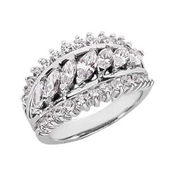Platinum Ladies Diamond Ring 1.88ct 12.9mm