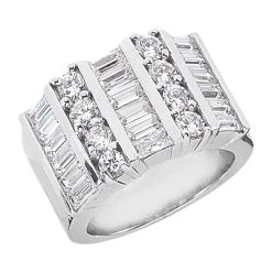 Platinum Ladies Diamond Ring 3.36ct 15.1mm