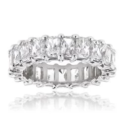 Platinum Radiant Cut Diamonds Eternity Band G/VS 6.6 Carat Anniversary Ring