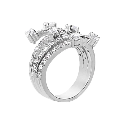 Platinum Right Hand Diamond Ladies Ring 0.94ct 4 Platinum Right Hand Diamond Ladies Ring 0.94ct - Image 2