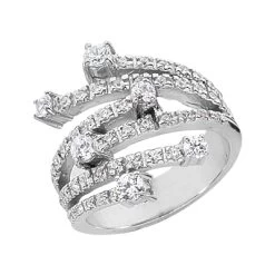 Platinum Right Hand Diamond Ladies Ring 0.94ct