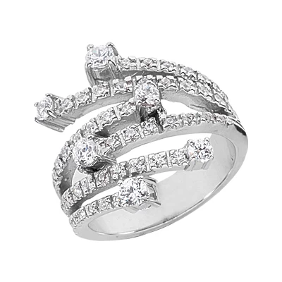 Platinum Right Hand Diamond Ladies Ring 0.94ct 3 Platinum Right Hand Diamond Ladies Ring 0.94ct