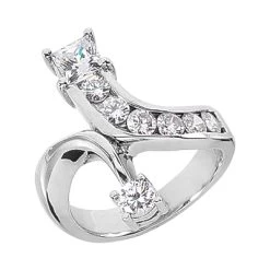 Platinum Right Hand Diamond Ladies Ring 1.47ct