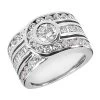 Platinum Right Hand Diamond Ladies Ring 3.01ct