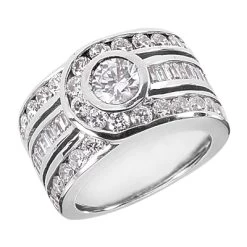 Platinum Right Hand Diamond Ladies Ring 3.01ct