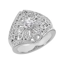 Platinum Right Hand Ladies Diamond Ring 0.74ct