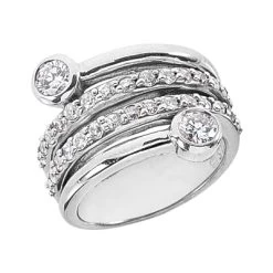 Platinum Right Hand Ladies Diamond Ring 1.25ct