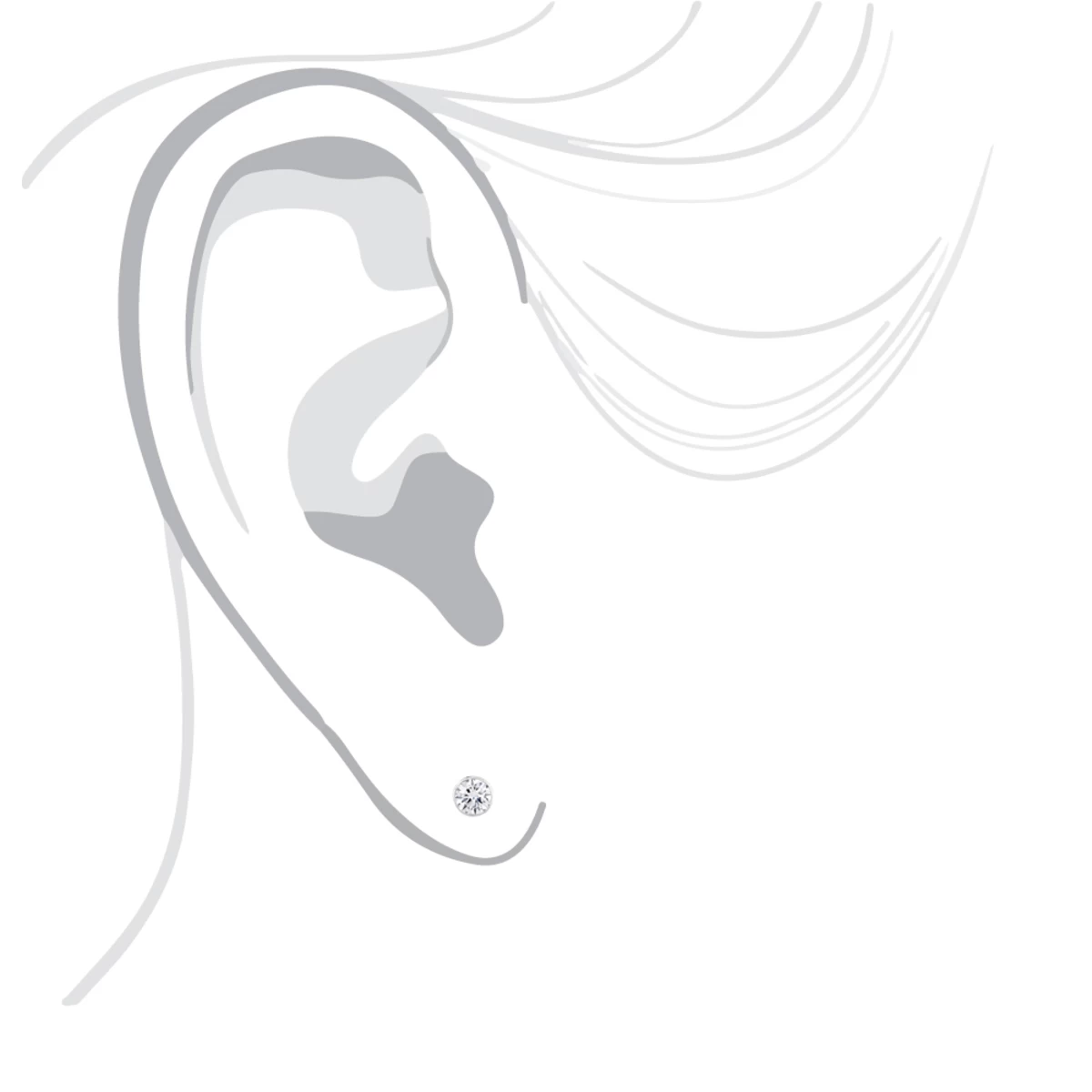 Platinum Round Diamond Bezel Stud Earrings 0.50ct 5 Platinum Round Diamond Bezel Stud Earrings 0.50ct - Image 3