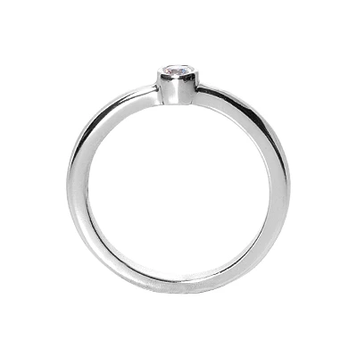 Thin Stackable Solitaire Platinum Round G VS Diamond Ladies Ring 0.10ct 4 Thin Stackable Solitaire Platinum Round G VS Diamond Ladies Ring 0.10ct - Image 2