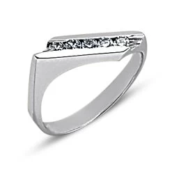 Thin Platinum Round Diamond Ladies Ring 0.40ct