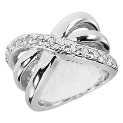 Platinum Round Diamond Ladies Ring 0.60ct 14.9mm