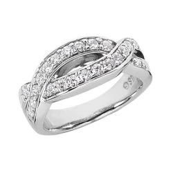 Platinum Round Diamond Ladies Ring 0.66ct 8.5mm