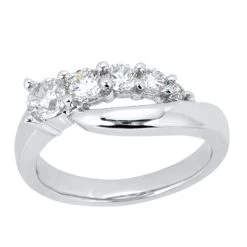 Platinum Round Diamond Ladies Ring 0.75ct 7.3mm