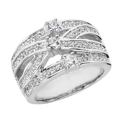 Platinum Round Diamond Ladies Ring 0.88ct