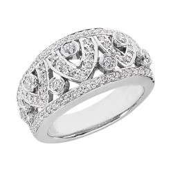 Platinum Round Diamond Ladies Ring 0.89ct