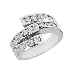 Platinum Round Diamond Ladies Ring 0.90ct 14.1mm