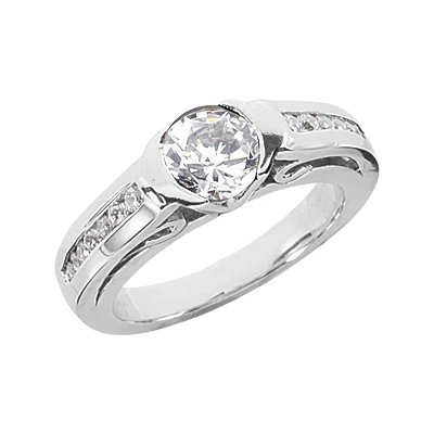 Platinum Round Diamond Ladies Ring 1.22ct 4.5mm 3 Platinum Round Diamond Ladies Ring 1.22ct 4.5mm