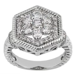 Platinum Round Diamond Ladies Ring 1.49ct