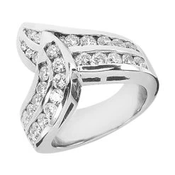 Platinum Round Diamond Ladies Ring 1.61ct 19.6mm