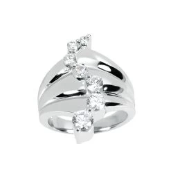 Platinum Round Diamond Ladies Ring 1ct 24.7mm